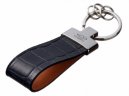Кожаный брелок Chery Premium Leather Keychain, Metall/Leather, Black/Cognac