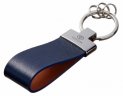 Кожаный брелок Toyota Premium Leather Keychain, Metall/Leather, Blue/Cognac