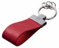 Кожаный брелок Peugeot Premium Leather Keychain, Metall/Leather, Red/Red