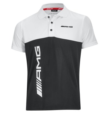 Мужская рубашка-поло Mercedes-AMG Polo Shirt, Men, Black/White