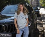 Женская футболка BMW Logo T-shirt, Grey, Women, артикул J0700000154