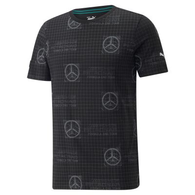 Мужская футболка Mercedes Men's T-shirt, F1 Team Print, Black