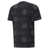 Мужская футболка Mercedes Men's T-shirt, F1 Team Print, Black, артикул B67997160