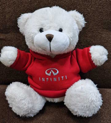 Мягкая игрушка медвежонок Infiniti Plush Toy Teddy Bear, White/Red