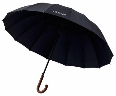 Большой зонт-трость Jetour Stick Umbrella, Wooden Handle, Black