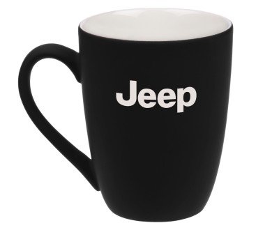 Фарфоровая кружка Jeep Logo Mug, Soft-touch, 400 ml, Black/White