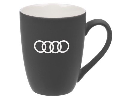 Фарфоровая кружка Audi Rings Mug, Soft-touch, 400 ml, Grey