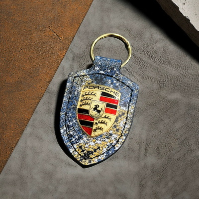 Брелок для ключей с гербом Porsche Crest Keyring, Dark Blue Universe