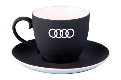 Чайная пара Audi Rings Cup and Saucer, 250ml, Black/White