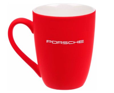 Фарфоровая кружка Porsche Wordmark Logo Mug, Soft-touch, 400ml, Red/White