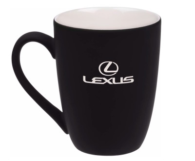 Фарфоровая кружка Lexus Logo Mug, Soft-touch, 400ml, Black/White