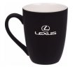 Фарфоровая кружка Lexus Logo Mug, Soft-touch, 400ml, Black/White