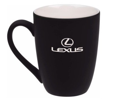 Фарфоровая кружка Lexus Logo Mug, Soft-touch, 400ml, Black/White