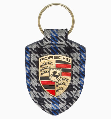 Брелок для ключей с гербом Porsche Pepita blue Crest key ring, Grey/Blue