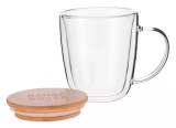 Стеклянная кружка Range Rover Glass Mug, bamboo cover, 380ml, артикул LGMA258GLA