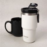 Двухсекционная термокружка Great Wall Thermo Mug, white/black, артикул GWMKFB001