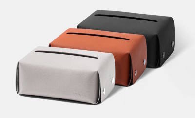 Кожаная салфетница в салон Lixiang Napkin Holder, black/orange/white