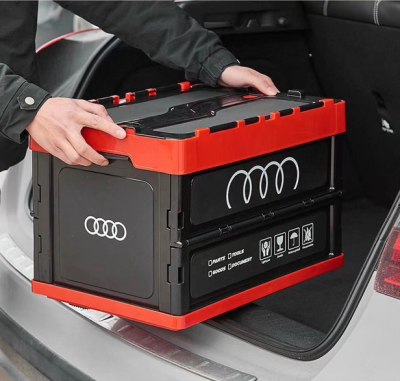 Складной пластиковый органайзер в багажник Audi Cargo Hard Plastic Box, black/red
