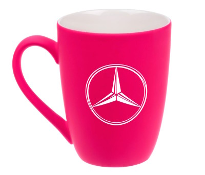 Керамическая кружка Mercedes-Benz Star Logo Mug, Soft-touch, 400ml, Pink/White