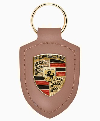 Брелок для ключей с гербом Porsche Crest Keyring, Light Brown / Coffee, RM
