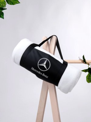 Флисовый плед Mercedes-Benz Star Logo Fleece Blanket, White