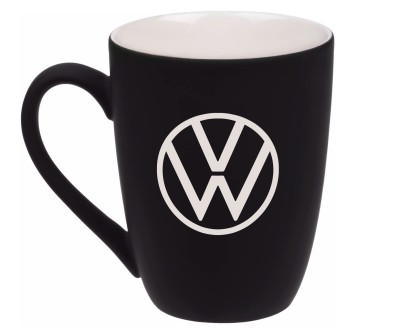 Фарфоровая кружка Volkswagen Logo Mug, Soft-touch, 400ml, Black/White
