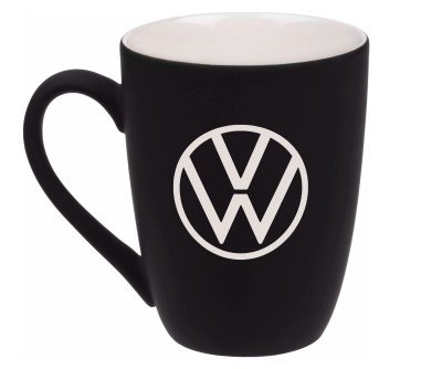 Фарфоровая кружка Volkswagen Logo Mug, Soft-touch, 400ml, Black/White