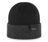 Двусторонняя шапка Audi Inside out beanie, black-grey, артикул 3132402100
