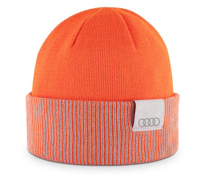 Двусторонняя шапка Audi Inside out beanie, orange-lightbrown