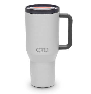 Большая термокружка Audi Insulated cup straw, light gray