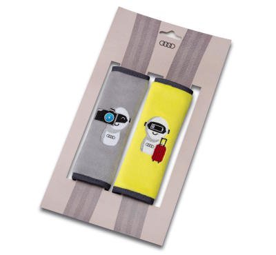 Чехлы-накладки для детских ремней безопасности Audi Belt pads ADUI, Kids, yellow/grey