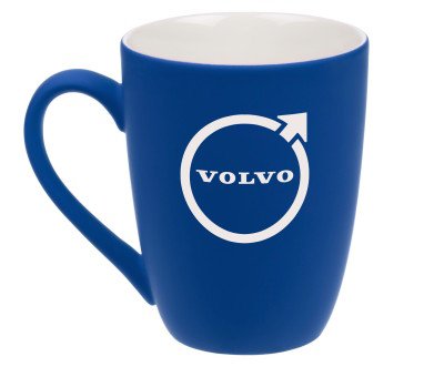 Фарфоровая кружка Volvo Logo Mug, Soft-touch, 400ml, Dark Blue/White