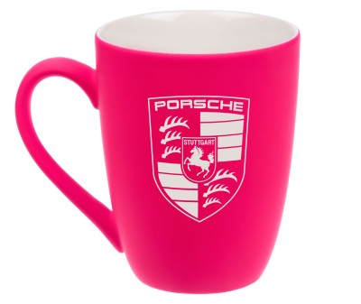 Фарфоровая кружка Porsche Crest Mug, Soft-touch, 400ml, Fuchsia/White