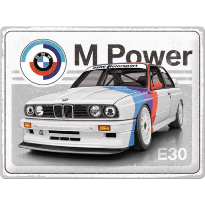Металлическая пластина BMW M Power E30 Tin Sign, 30x40, Nostalgic Art