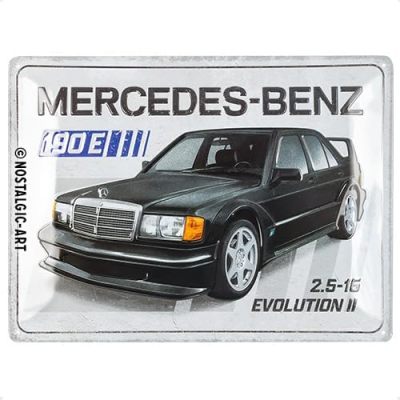 Металлическая пластина Mercedes-Benz 190 E, Tin Sign, 30x40, Nostalgic Art