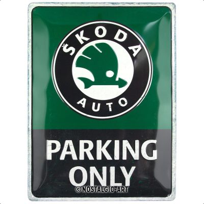 Металлическая пластина Skoda Parking Only, Tin Sign, 30x40, Nostalgic Art