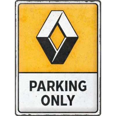 Металлическая пластина Renault Parking Only, Tin Sign, 30x40, Nostalgic Art
