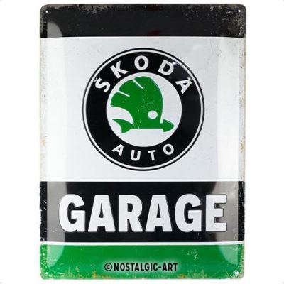 Металлическая пластина Skoda Garage, Tin Sign, 30x40, Nostalgic Art