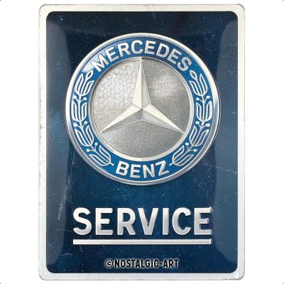 Металлическая пластина Mercedes-Benz Service, Tin Sign, 30x40, Nostalgic Art