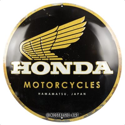 Металлическая пластина Honda Logo Tin Sign Round, D35 cm., Nostalgic Art
