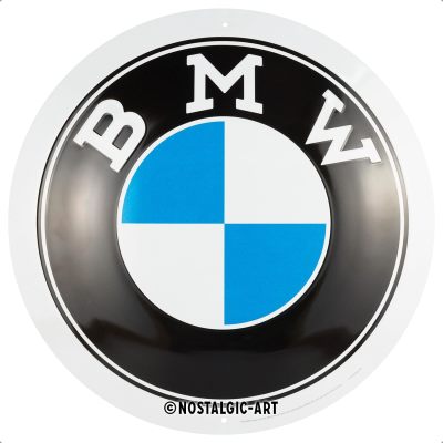 Металлическая пластина BMW Logo Tin Sign Round, D35 cm., Nostalgic Art