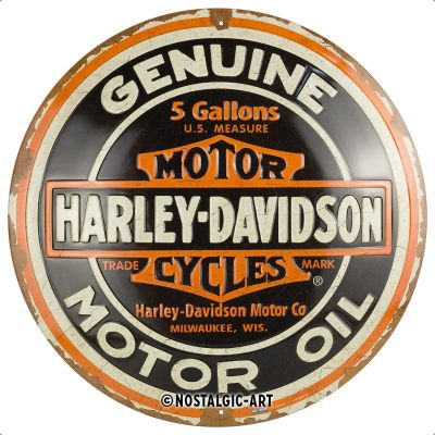 Металлическая пластина Harley-Davidson Tin Sign Round, D35 cm., Nostalgic Art