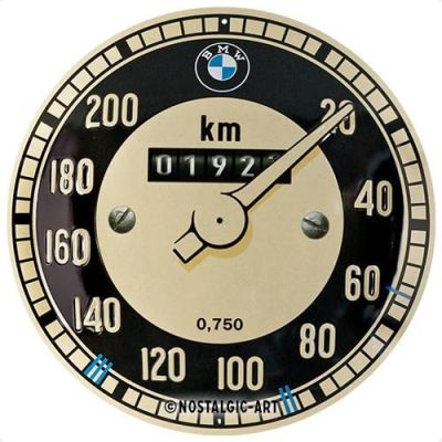 Металлическая пластина BMW Speedometer Tin Sign Round, D35 cm., Nostalgic Art