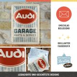 Металлическая открытка Audi Garage, Metal Card, 10x14, Nostalgic Art, артикул NA10339