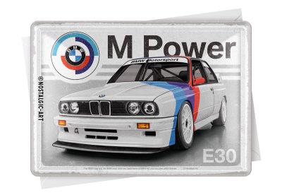 Металлическая открытка BMW M Power E30, Metal Card, 10x14, Nostalgic Art