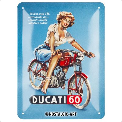 Металлическая пластина Ducati 60 Tin Sign, 15x20, Nostalgic Art