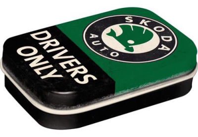 Металлическая коробка с конфетами Skoda Drivers Only Mint Box, White, Nostalgic Art