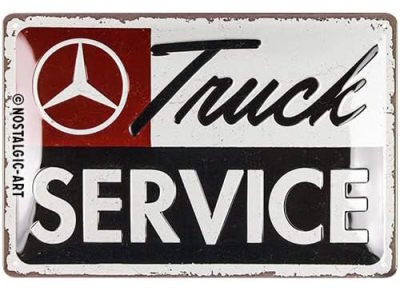 Металлическая пластина Mercedes-Benz Truck Service, Tin Sign, 20x30, Nostalgic Art
