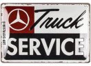 Металлическая пластина Mercedes-Benz Truck Service, Tin Sign, 20x30, Nostalgic Art