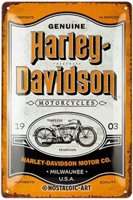 Металлическая пластина Harley-Davidson Motorcycles, Tin Sign, 20x30, Nostalgic Art